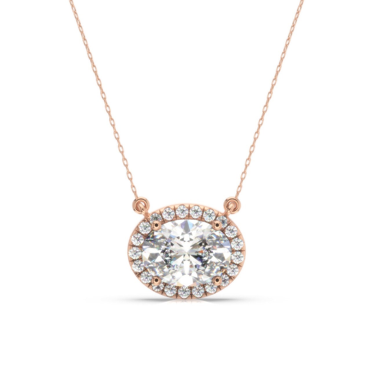 AQ -永久- / GET IN THE RING Buy 2.15 Carat F/VS1 Oval Cut Lab Grown Diamond Halo Pendant With
