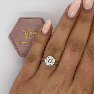 2.20 Karat IGI CERTIFIED E / VS1 Rundschliff Labor gewachsen Diamant Solitär Verlobungsring, 8 &quot;Double&quot; Prong 14k Weißgold Ehering
