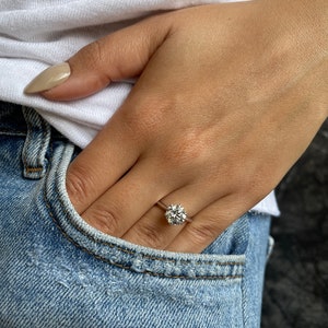 SUPER SALE 1.50 Carat IGI Certified D Color VVS2 Clarity Round Ideal Cut Lab Grown Diamond Solitaire Engagement Ring 14k White Gold