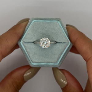 2 Carat IGI CERTIFIED E Color VVS2 Clarity Round Brilliant Excellent Cut Lab Diamond Solitaire Engagement Ring, 6 Prong 14k White Gold