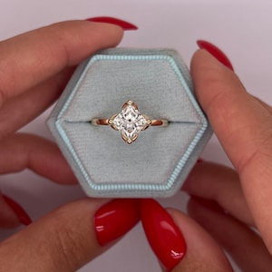 Stylish Tulip Solitaire 1.5 Carat IGI Certified D Color VVS2 Clarity Princess Cut Lab Grown Diamond Engagement Ring 14k Yellow Gold