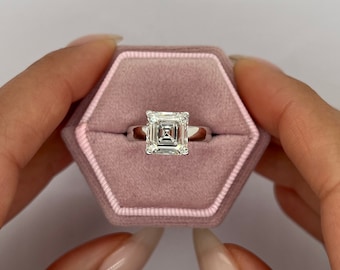 HUGE 5 Carat IGI Certified F/VS1 Clarity Asscher Cut Diamond Solitaire Engagement Ring, Lab Created Diamond Engagement ,14k White Gold CVD