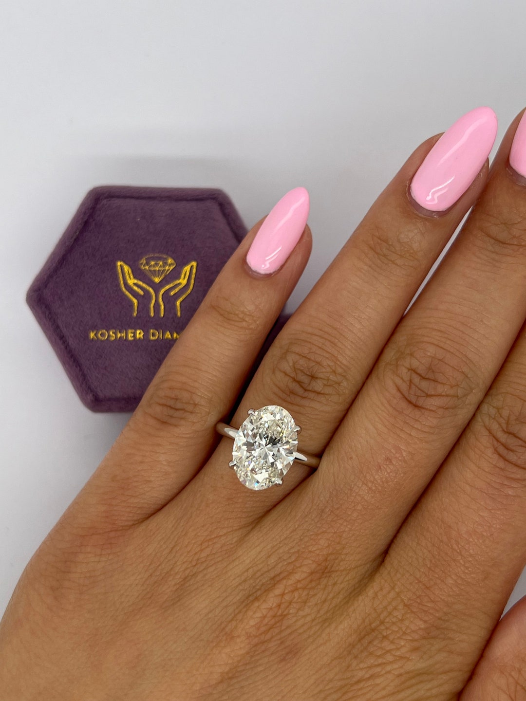 Buy E Color VVS2 Clarity Huge Carat IGI Certified Oval Cut Lab Grown  Diamond Solitaire Engagement Ring 18k White Gold Online in India