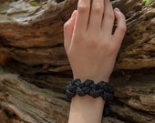 ROPE BRACELET Macrame Zig Zag Bold, knotted bracelet, wide bracelet, minimalist style accessories, black rope bracelet, stack bracelet