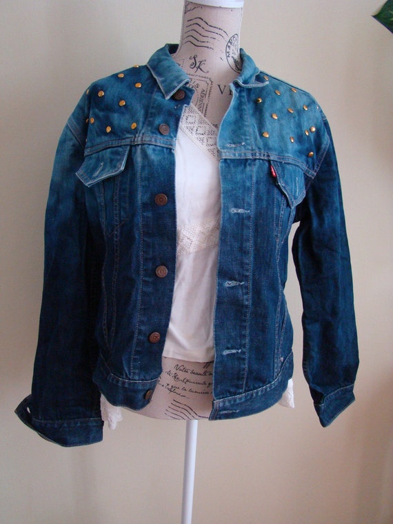 levi's studded denim jacket