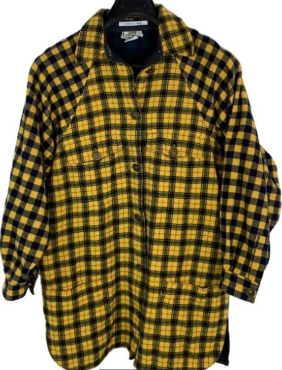 Vintage Gianni Versace checkered wool shirt oversi