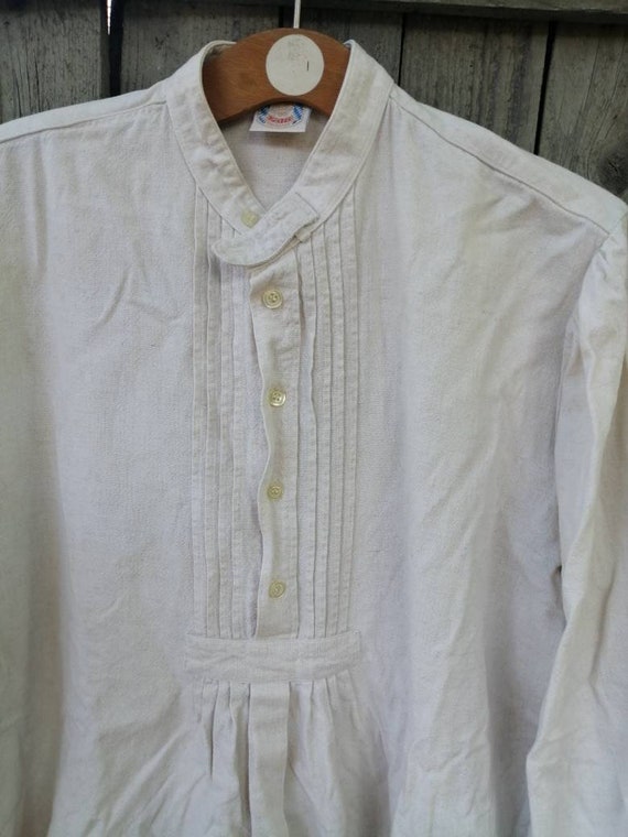 Vintage mens peasant shirt cotton linen shirt M