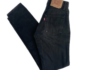 Vintage Levis Black High Waisted Jeans Red Tab Vntg Fashion Edgy Style Classic Denim