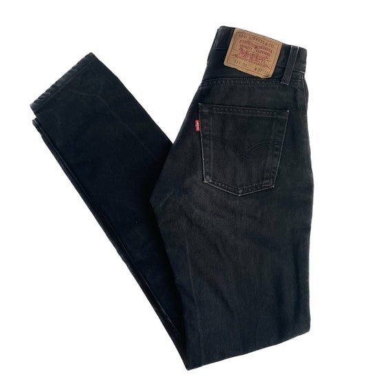 Vintage Levis Black High Waisted Jeans Red Tab Vntg Fashion Edgy Style Classic Denim