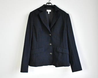 Vintage Navy Wool Blazer, Peter Hahn, Tailored Fit