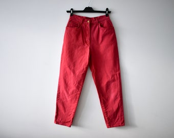 Arizona American Style Red Vintage Jeans High Waisted Denim 1980s