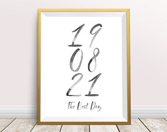 The Best Day Print, Wedding Anniversary Gift, Best Day Personalised Print, 1st Paper Anniversary, Birthday Gift for Her, Living Room Decor