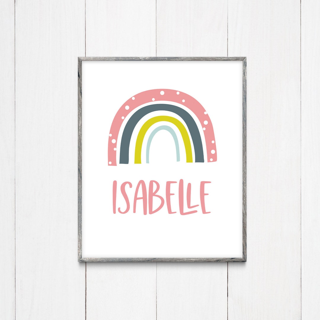 Rainbow Bedroom Print, Personalized Name Art, Lockdown Rainbow 2020
