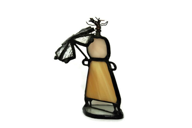 Stained Glass Girl With an Umbrella. Sun Catcher. Stained Etsy