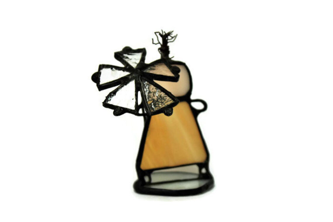 Stained Glass Girl With an Umbrella. Sun Catcher. Stained Etsy