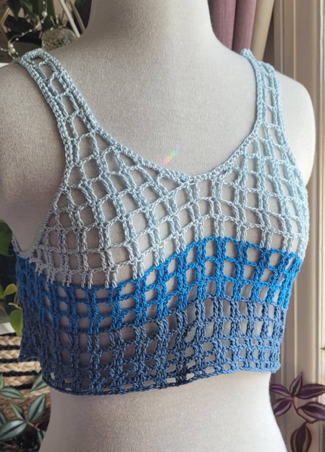 Crochet Crop Top Cover up Throwover Beach Top Etsy