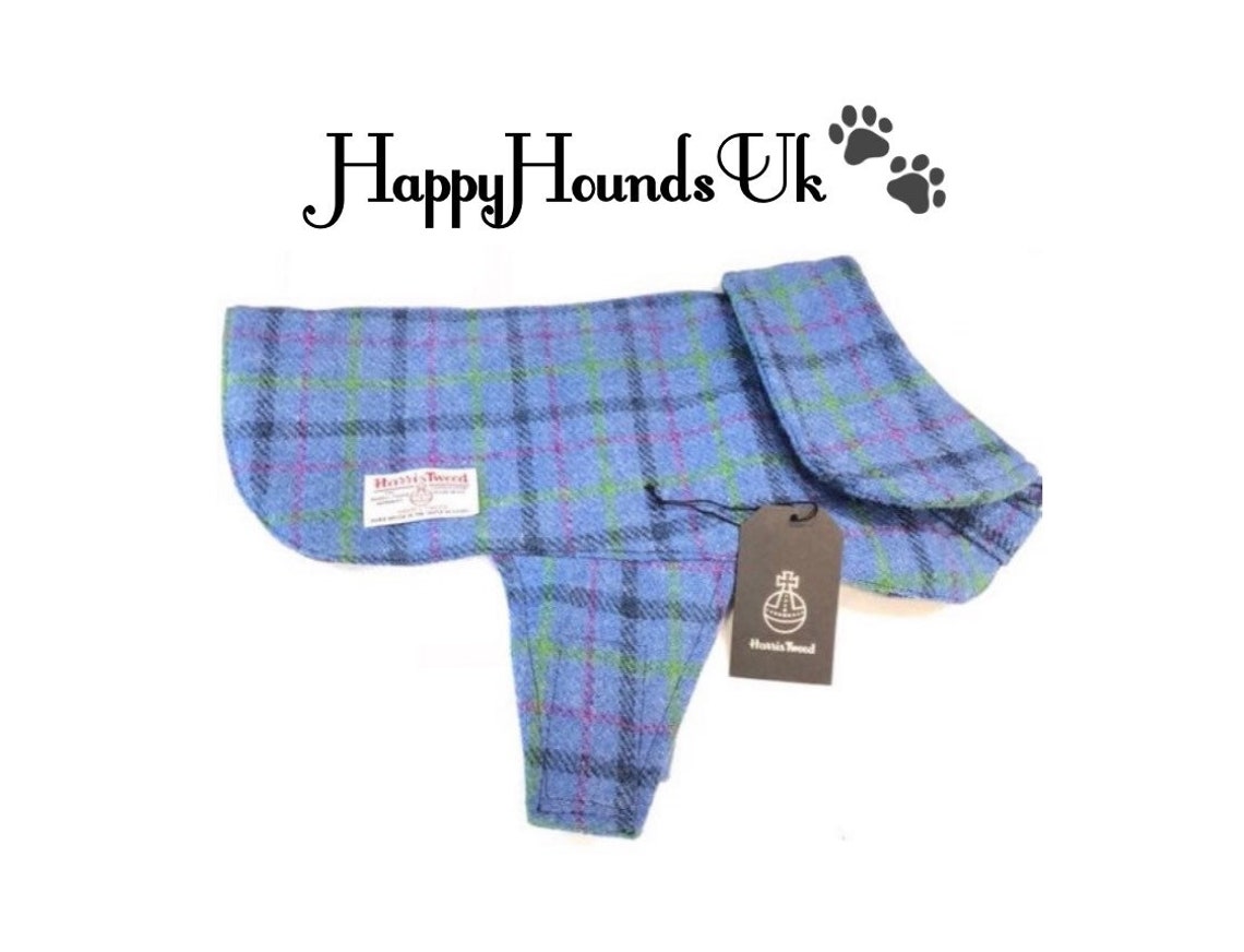 Chihuahua Genuine Soft Blue Chequered Harris Tweed Dog Coat / Etsy