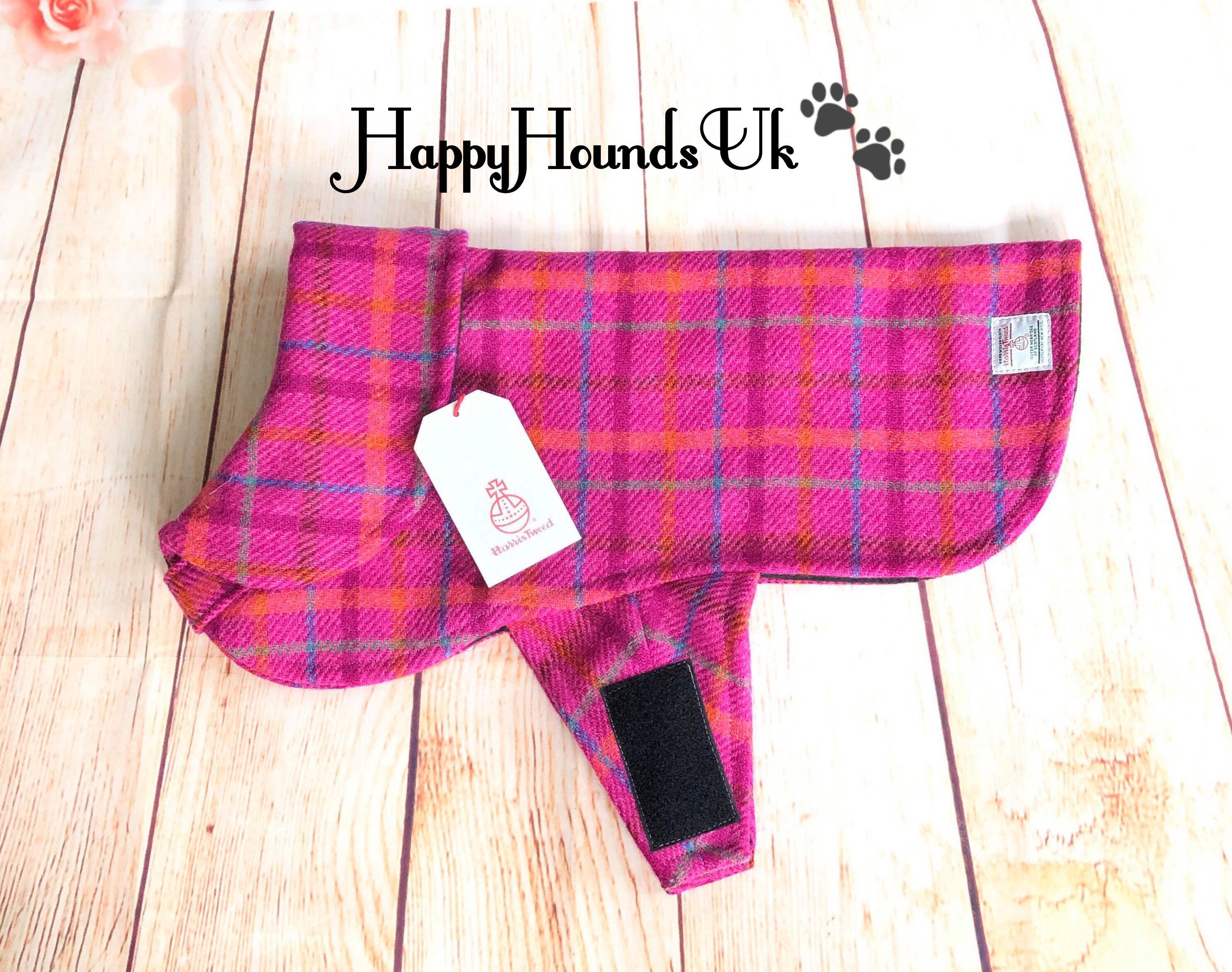 Pink tweed dog coat cheap
