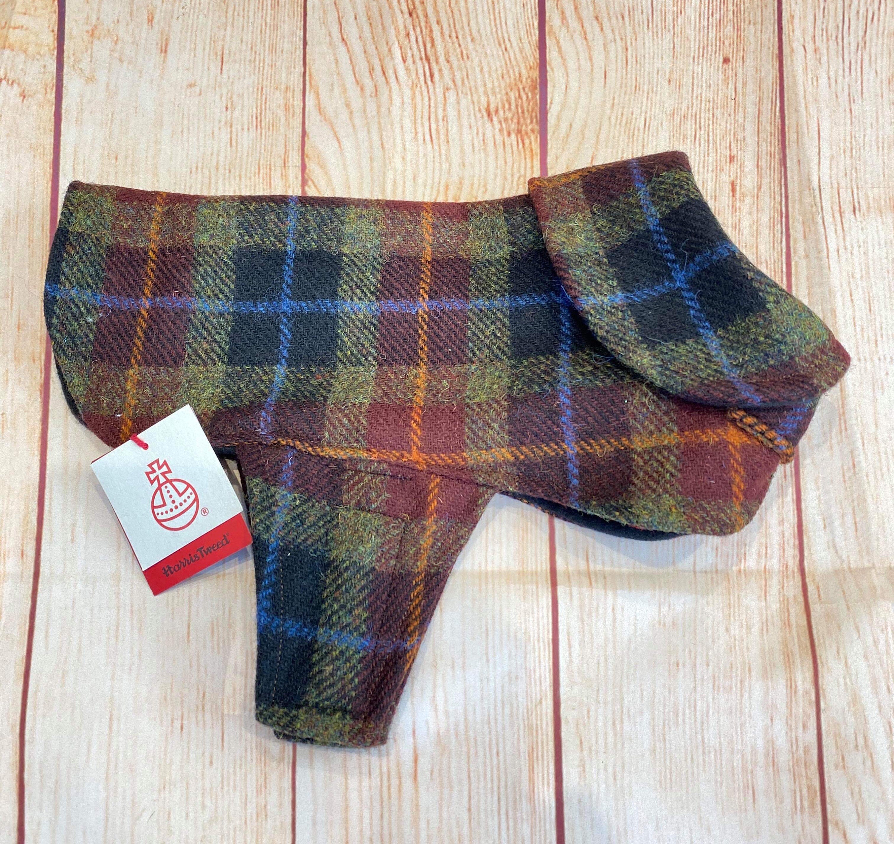 Harris Tweed Autumn Square Check Dog Coat Jacket. Super Soft Etsy UK