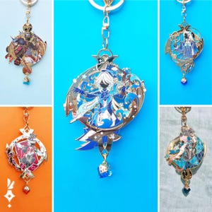 FONTAINE CHARACTERS: Genshin Vision's Heart Pin Keychain