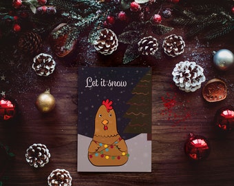 Huhn Weihnachtskarte, Huhn Weihnachtskarte