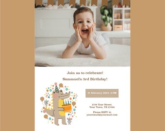 Dinosaurier Geburtstagseinladung - Custom Party Einladung