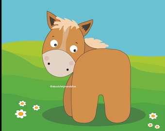 Pin the tail on the horse with background - digital download only - Print it yourself - tails included