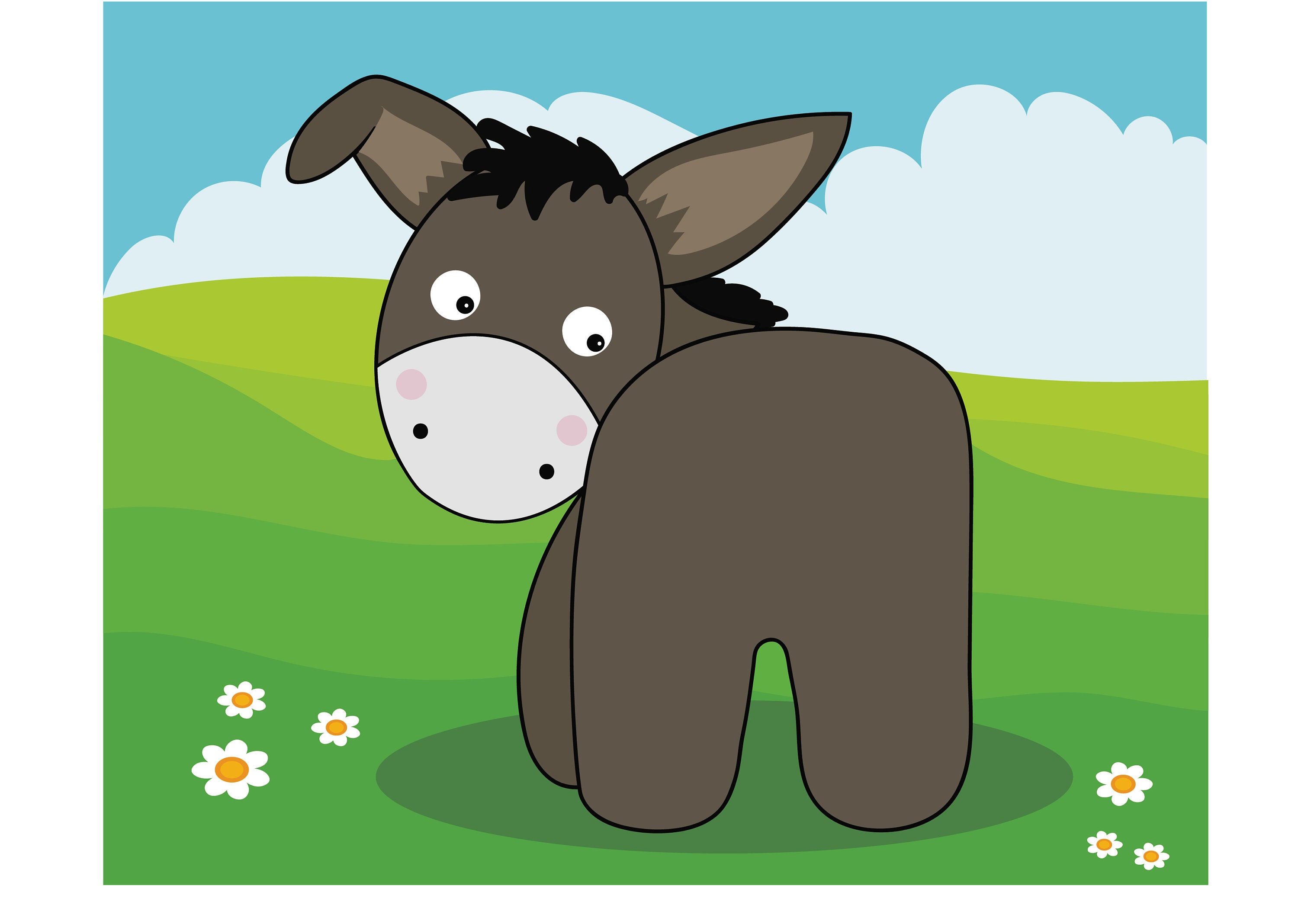 Pin the tail on the donkey with background digital download Etsy