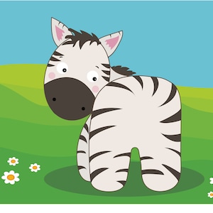 Pin the tail on the zebra with background - digital download only - Print it yourself - tails included