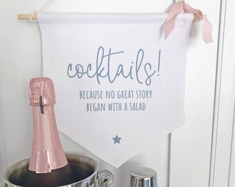 Humorous hanging banner | Cocktails phrase