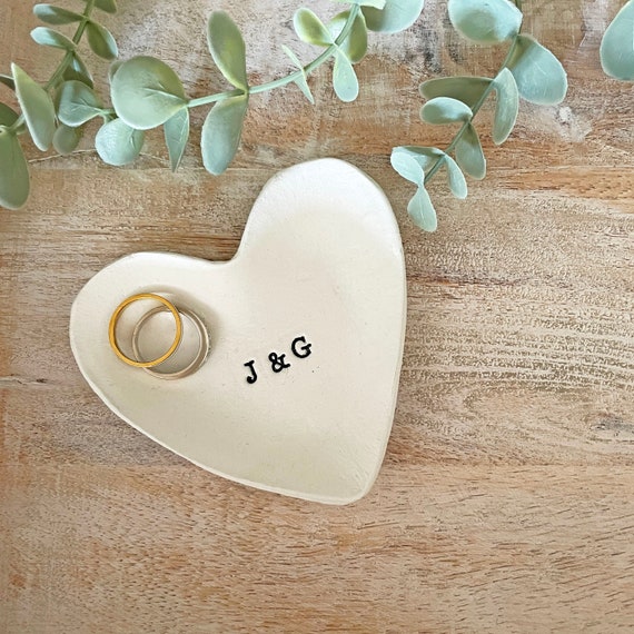 Personalised Initials Heart Trinket Dish | Initials Anniversary Gift