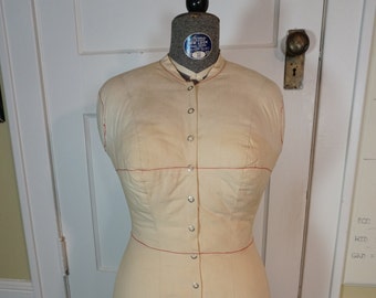 ACME MANNEQUIN Vintage ADJUSTABLE Female Dress Form, Wedding Dress Holder Sz 30, Quilted Covered Dress Form, Dress Maker Form