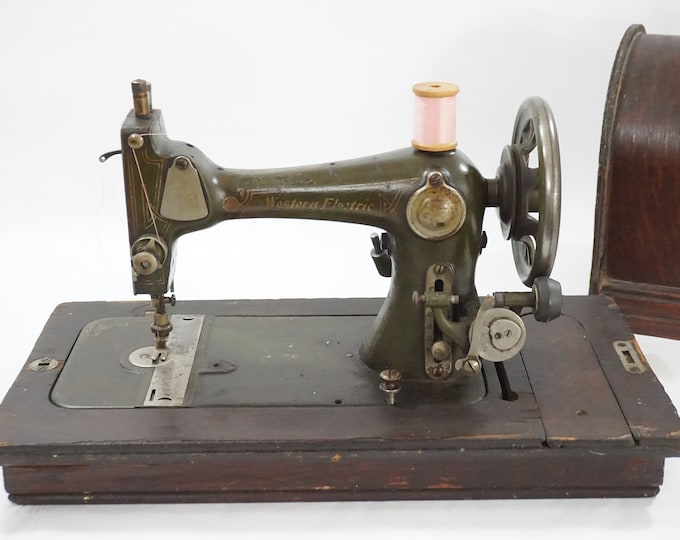 Western Electric Sewing Machine, 1900s Antique Sewing Machine W/ Bent