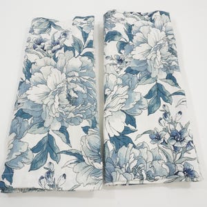 Curtain Valance, 2 Valances, Waverly Window Valance, Blue and White Kitchen Bath Window Valance, Rod Pocket Valance, Floral Free USA Ship