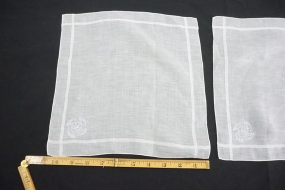 Antique Vintage Handkerchiefs, Linen Embroidered … - image 6