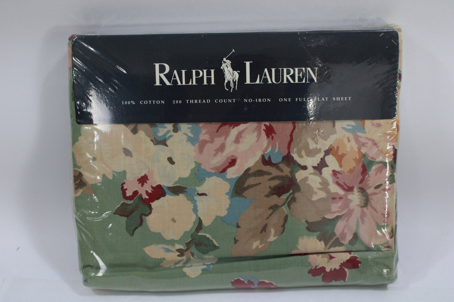 Ralph Lauren FULL Flat Sheet Melanie Floral Green Cotton - Etsy