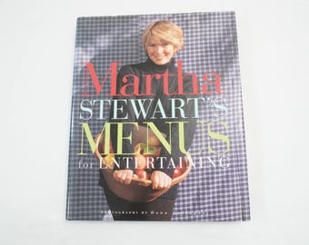Martha Stewart Menus for Entertaining Book, Recipes, and Hosting Ideas, HCw/DJ, 1994, Holiday Ideas, Entertaining Book, Free USA Ship