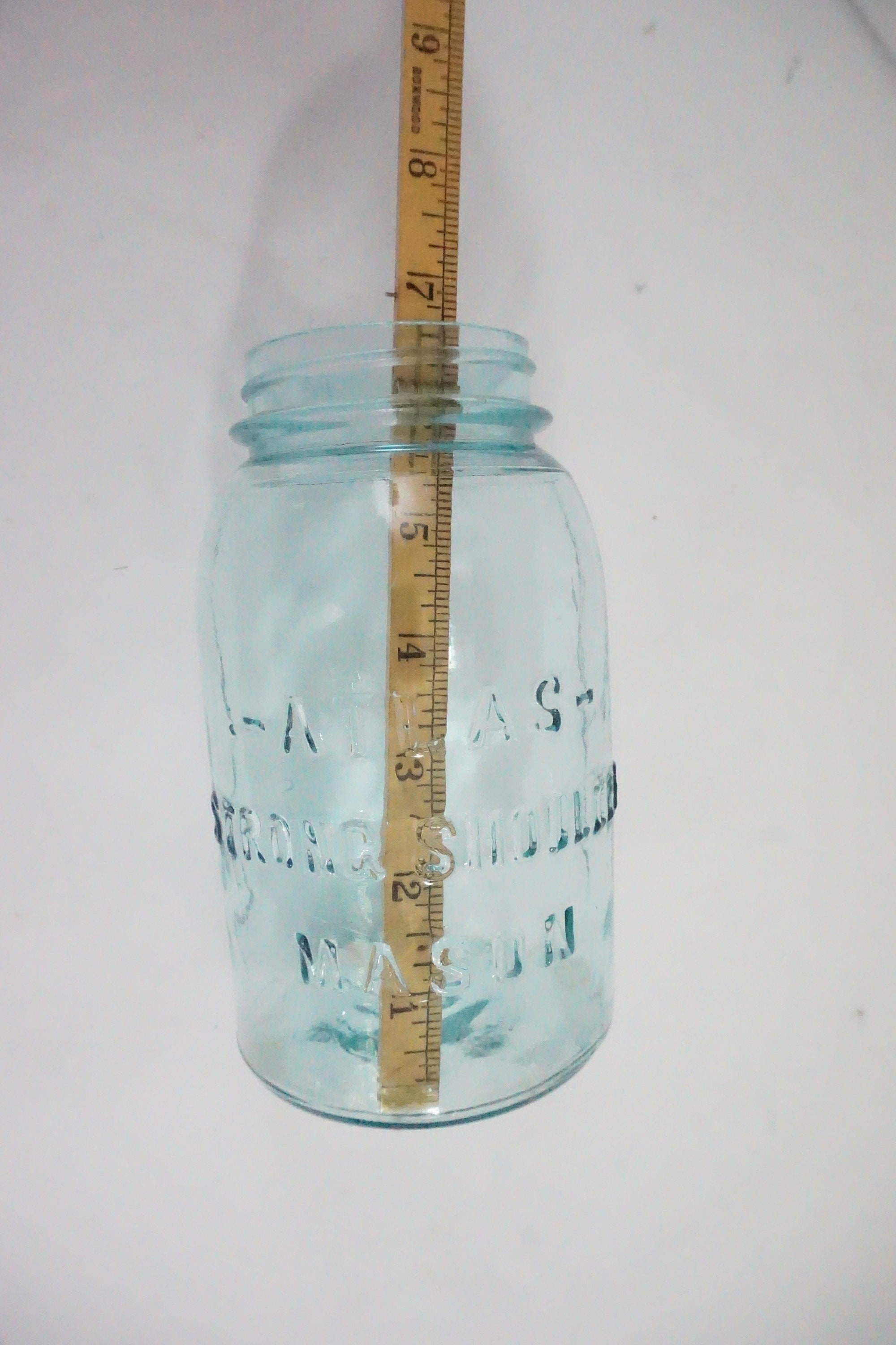 Atlas Strong Shoulder Mason Jar Quart Jar BLUE Glass Mason Etsy