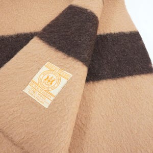 Hudson&#39;s Bay Point Blanket, Brown Striped Wool Blanket, Hudson Bay 4 Point Wool Blanket from England, Gold Label Free USA Ship