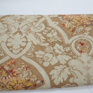 Pottery Barn Duvet, Cotton & Linen, Full Queen Duvet Cover, Khaki Tan Russet Scroll Design, Pottery Barn Bedding, Free USA Ship