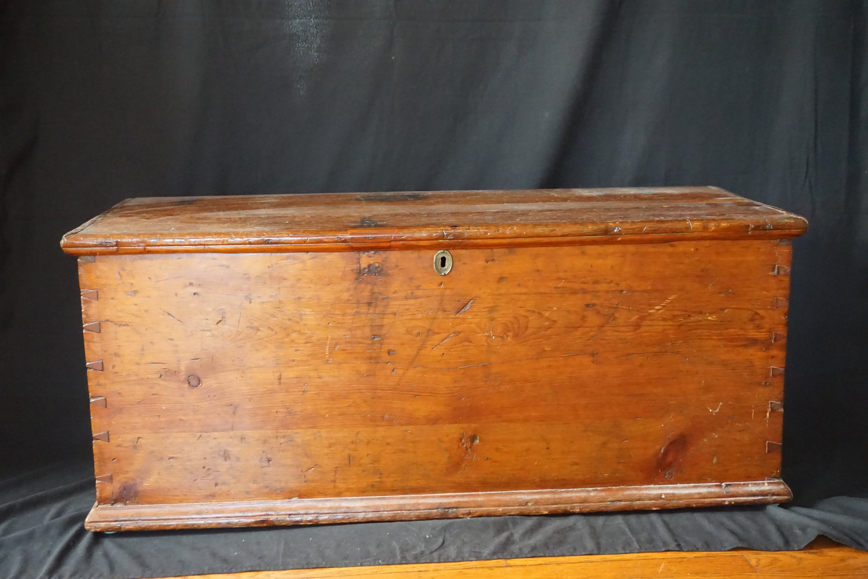 Antique Wood Pine Trunk Coffee Table Trunk Primitive Etsy