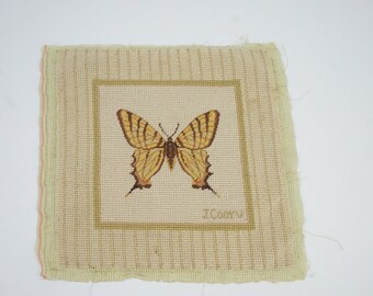 Voltooide naaldpunt, Jan Coory Butterfly-naaldpunt, voltooide naaldpunt voor een kussen, Petit Point-naaldpunt, gratis verzending vanuit de VS