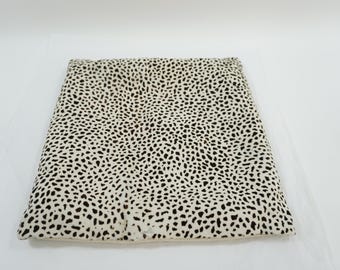 Cheetah Accent Pillow Cover, Organic Hide Pillow Cover, 15" Sq Pillow Cover, Accent Pillow Cover, Brown and Off White Natural Free USA Ship