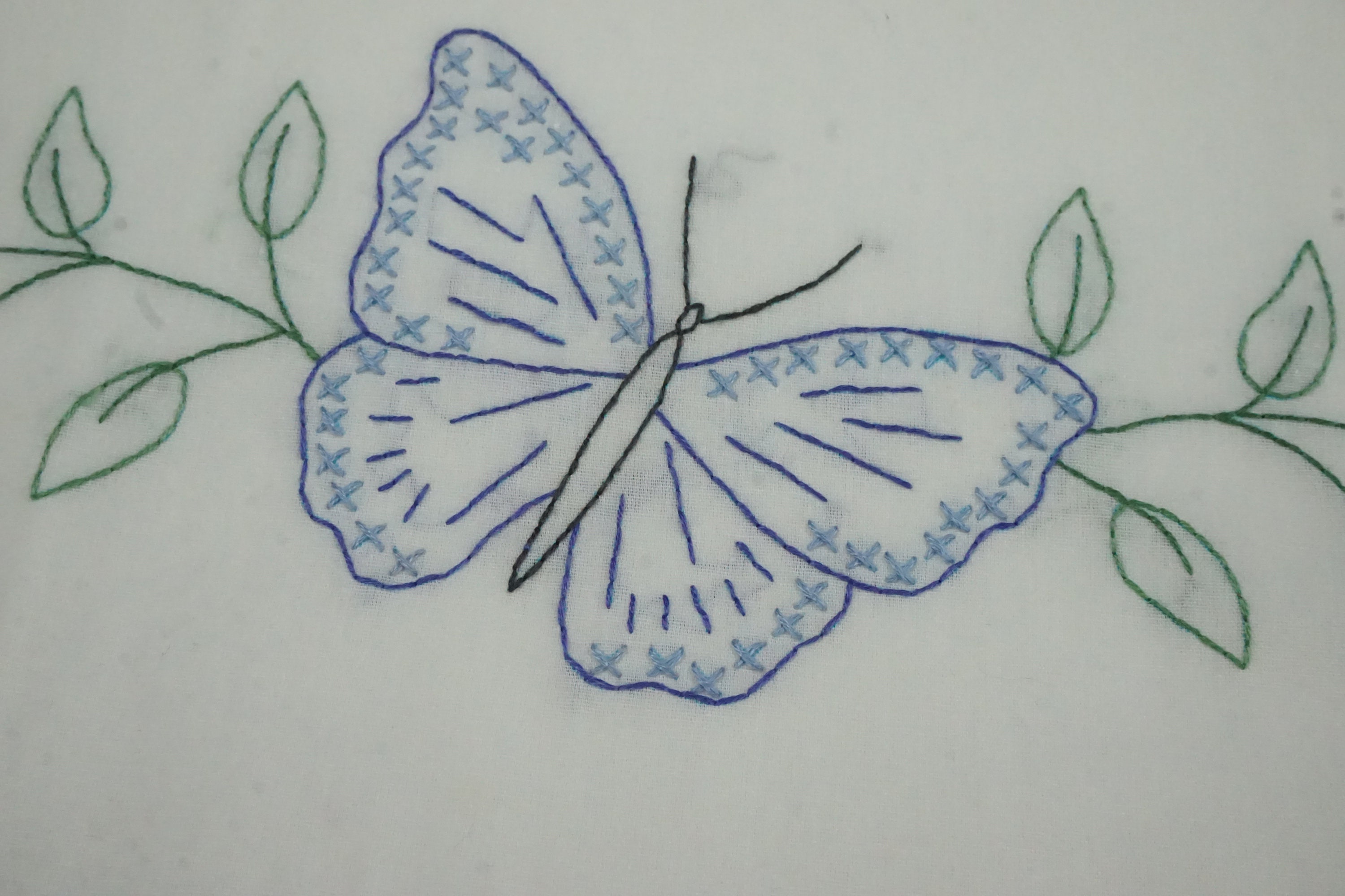 Vintage Bed Linens 2 Standard Pillowcases Embroidered Blue Etsy