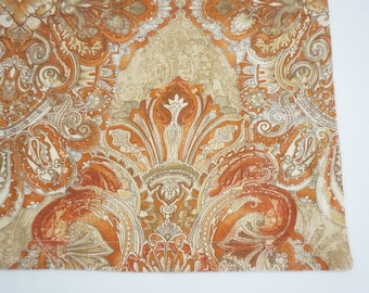 Peacock Alley Sham, Standard Sham, Baroque Gold Linen and Rayon Standard Sham, Pumpkin Taupe Beige Paisley Sham, Free Ship
