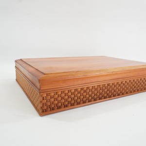 Silverware Box, Wood Silverware Case, Storage Cutlery Case Holmes & Edwards Silverware Chest 1950s Silverware Box, Basketweave Free USA Ship