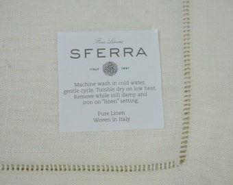 Sferra Dinner Napkin, 1 Ecru Classico Dinner Napkin, 100% Linen 20" sq. Dinner Napkin, Re-usable Cloth Napkin Free USA Ship