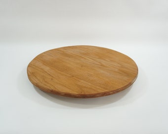 Mesa giratoria grande redonda de roble, hecha a mano, organizador de mesa de cocina, decoración rústica, sin redondeo perfecto, envío gratuito a EE. UU.