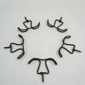 Ganchos de techo, 5 ganchos de alambre trenzado doble con acabado negro, gancho para estante de techo, accesorios para lavandería, cocina y baño, lote 195, envío gratuito a EE. UU.