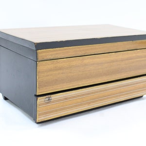 Lacquered Jewelry Box, Jewelry Box with Music, MCM Wood Jewlery Box from Japan, Men&#39;s or Women&#39;s Jewelry Store Box, Free USA Ship